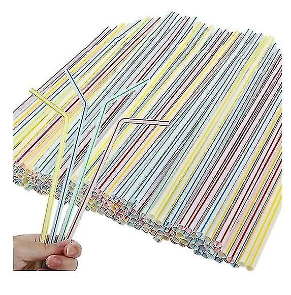 200 piezas de pajitas de plástico para beber multicolor
