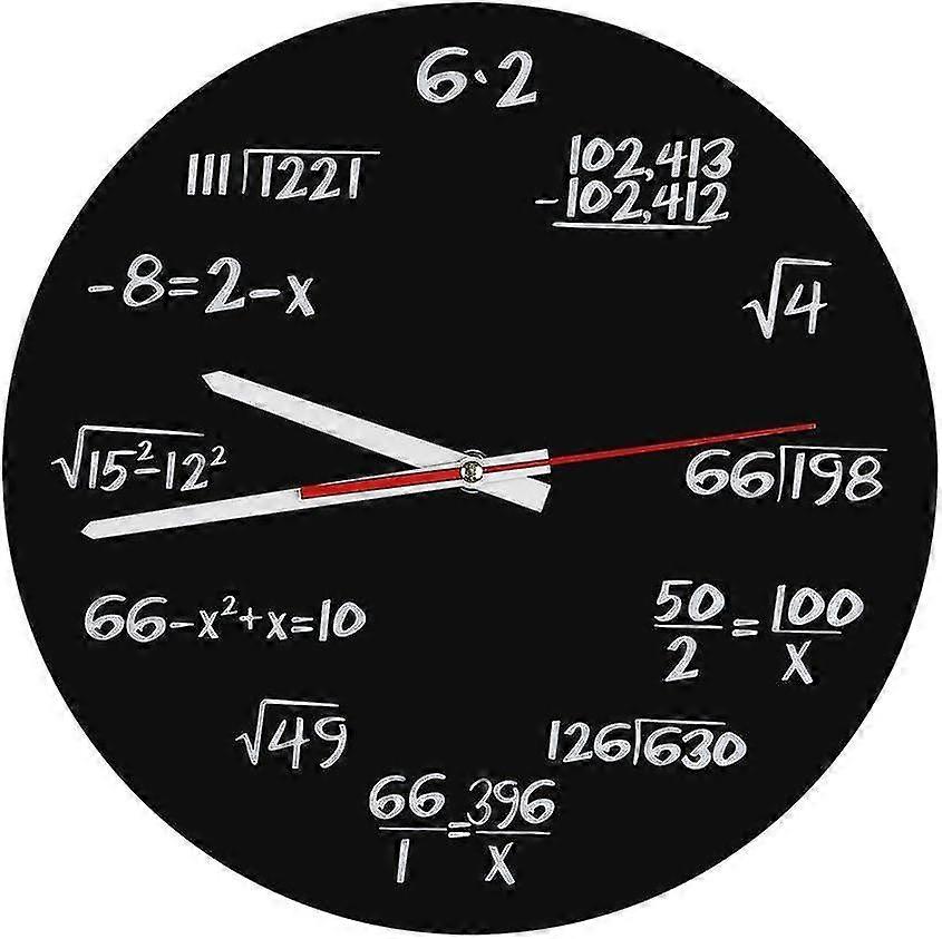 Creative Math Formula Wall Clock - Unique Acrylic Design for Classroom & Office Decor, Engaging Timekeeping