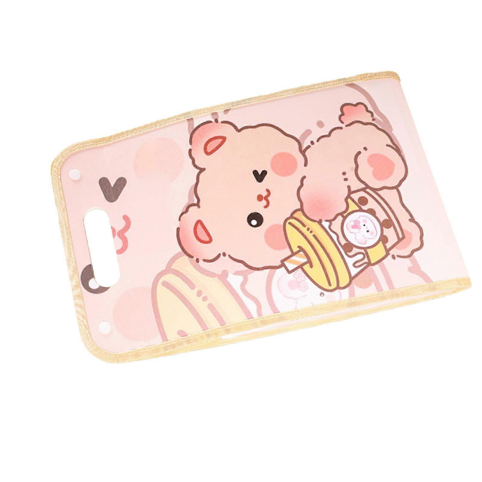 Paper Folder Multi Layer Waterproof Cute Pattern Plastic A4 File Folder Organ Bag for School Office Khaki