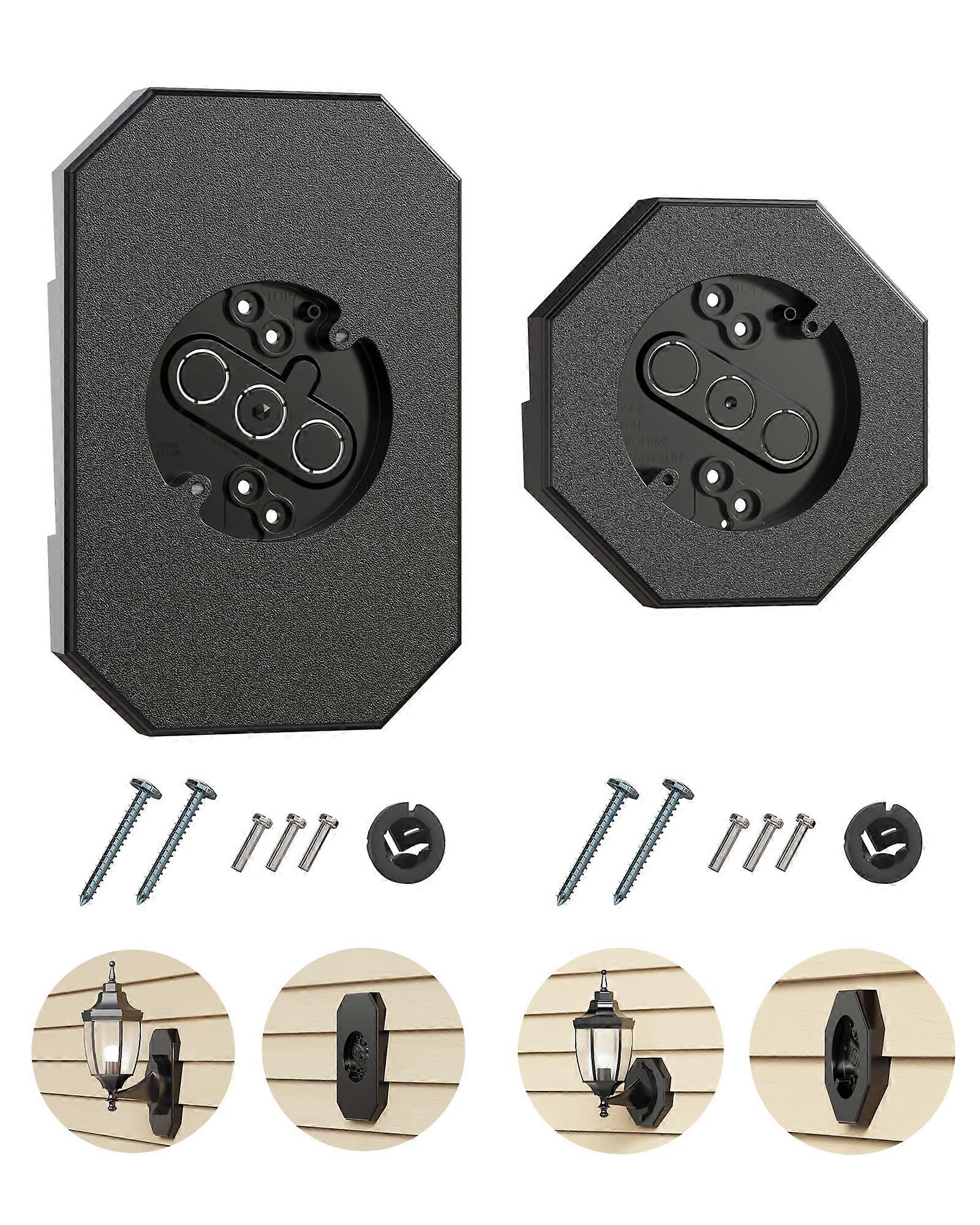 Siding Light Mounting Block 8141DBL White Outdoor Mounting Plate Kit with Built-In Electrical Box for Exterior Use