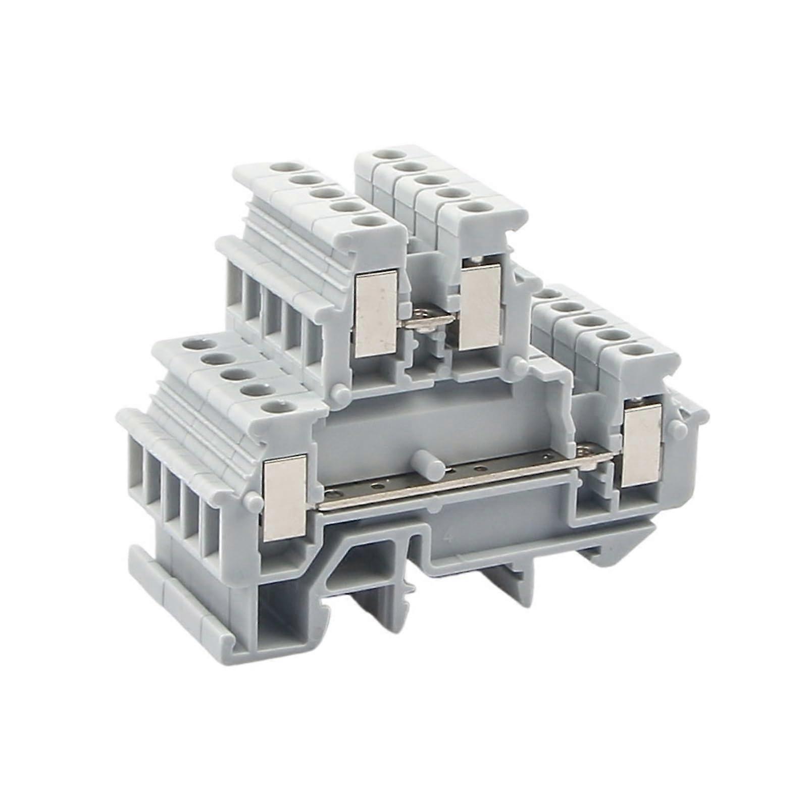 2.5 DIN Rail Terminal Block Connector Double-Layer Screw 2.5 mm2 Wire 50 Pcs