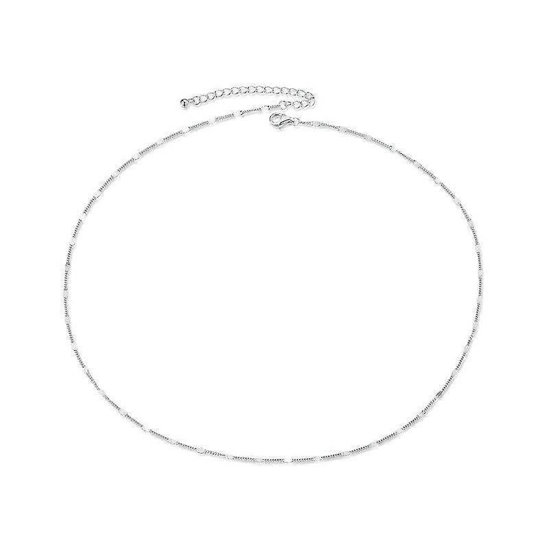 (New arrival) S925 Sterling Silver Platinum-plated Basic Necklace SCA030