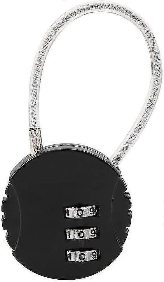 Security Padlock,Combination Lock Code Padlock Travel Padlock with Steel Cable 3 Digits Luggage Padlock