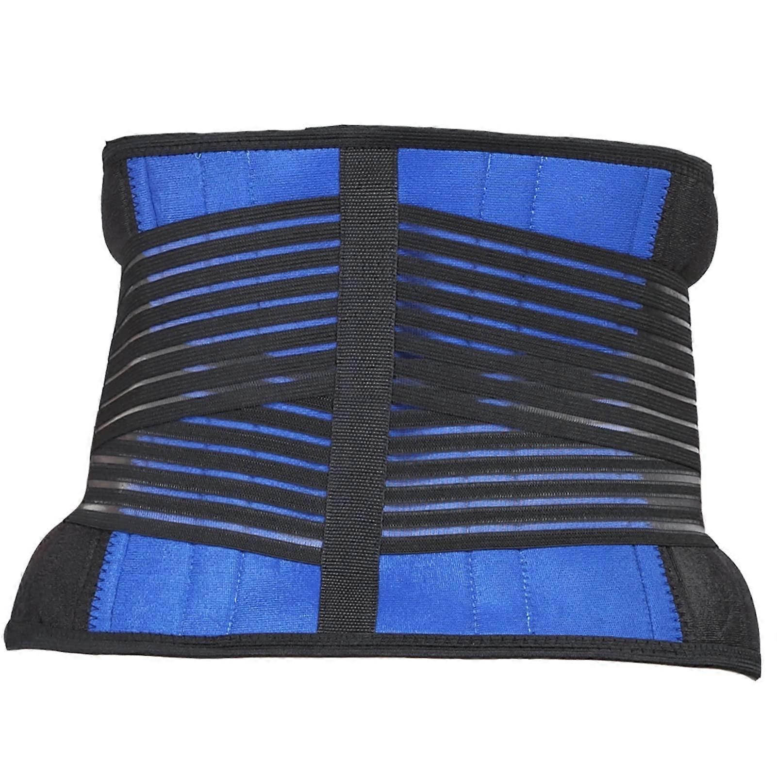 Plus Size Decompression Waist Trainer Lower Back Brace Lumbar Support Belt For Sciatica Chronic Pain Large Blue Black