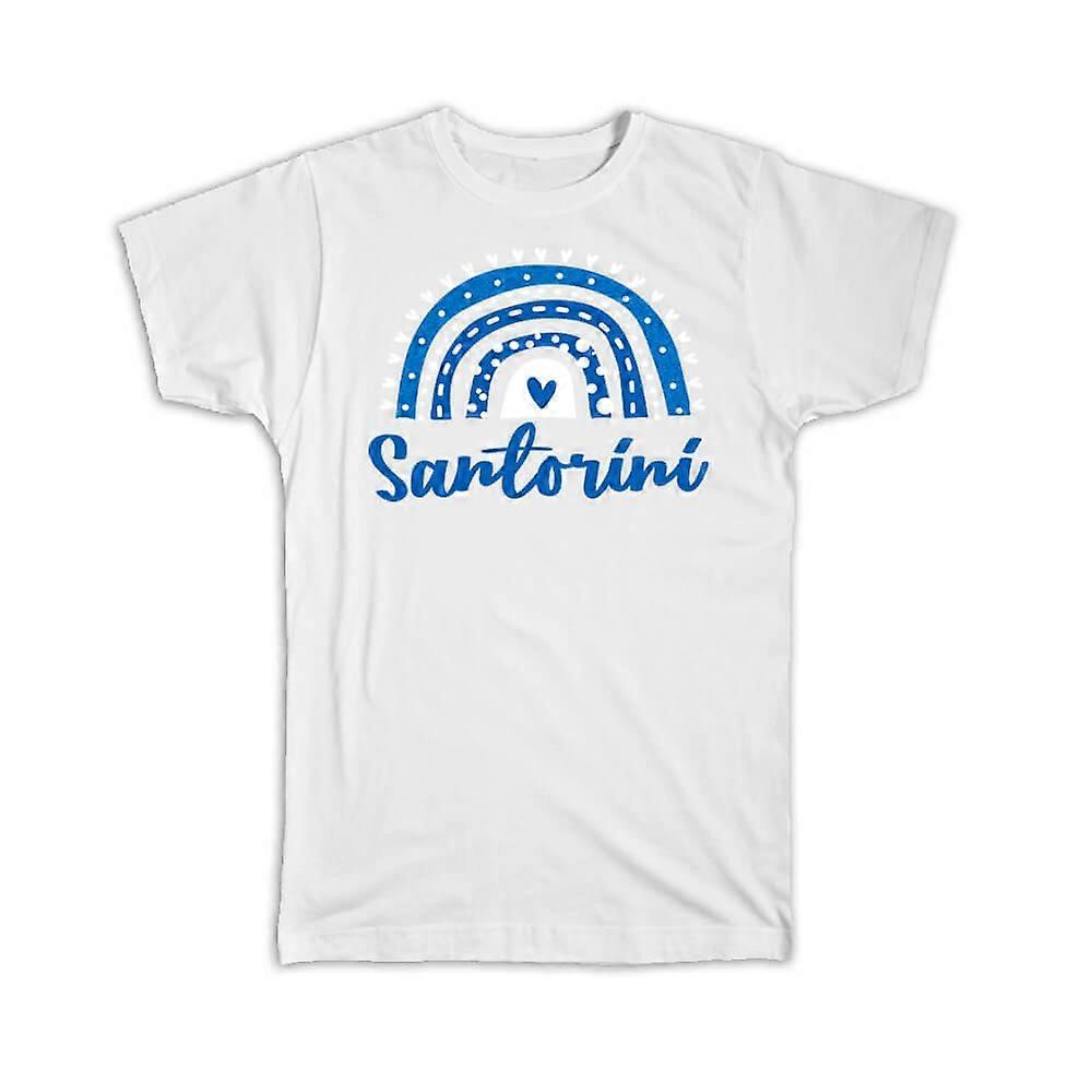 Gift T-Shirt: Santorini Greece Rainbow