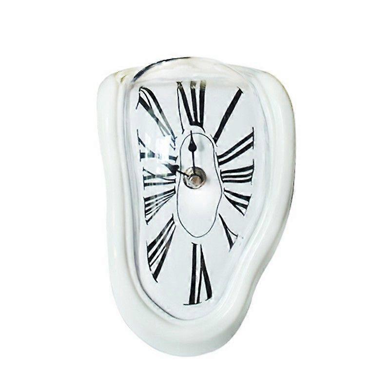 WhiteRight angle twist clock creative seat melted twist clock Amazon novel digital digital digital digital clock