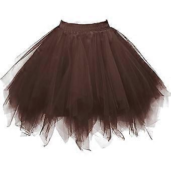 Women's Crinoline Petticoat 4 Hoop Skirt 5 Ruffles Layers Ball Gown Half Slips Underskirt S-2XL
