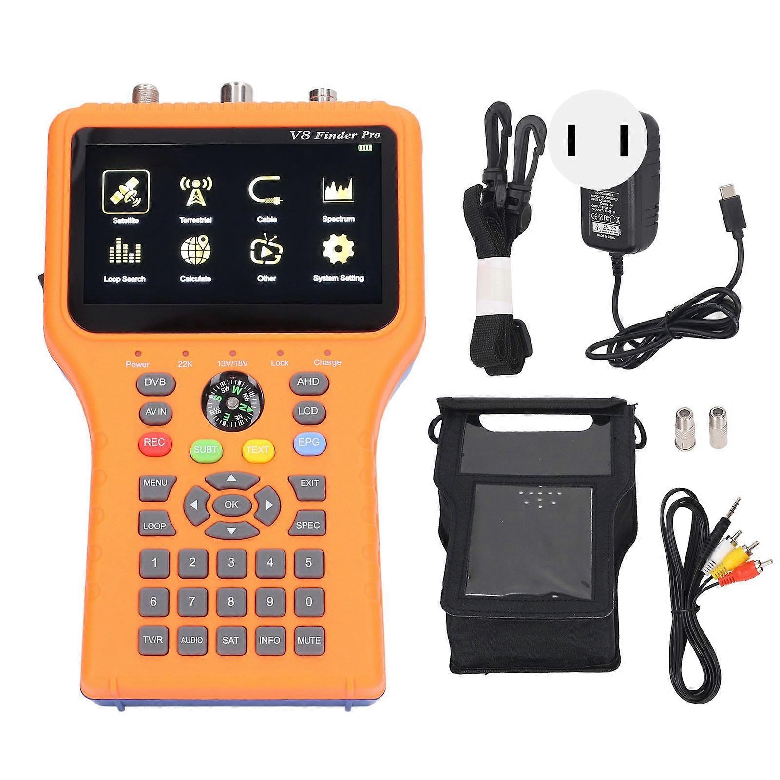 Satellite Finder V8 FINDER PRO2 FTA DVB S2 S2X Signal Meter with 4.3inch LCD Screen Compass Function