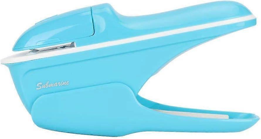 Stapler - ABS Stapleless Stapler Book Paper Stapleless Stapler Hand Bookbinding One-handed Tool(Blue)