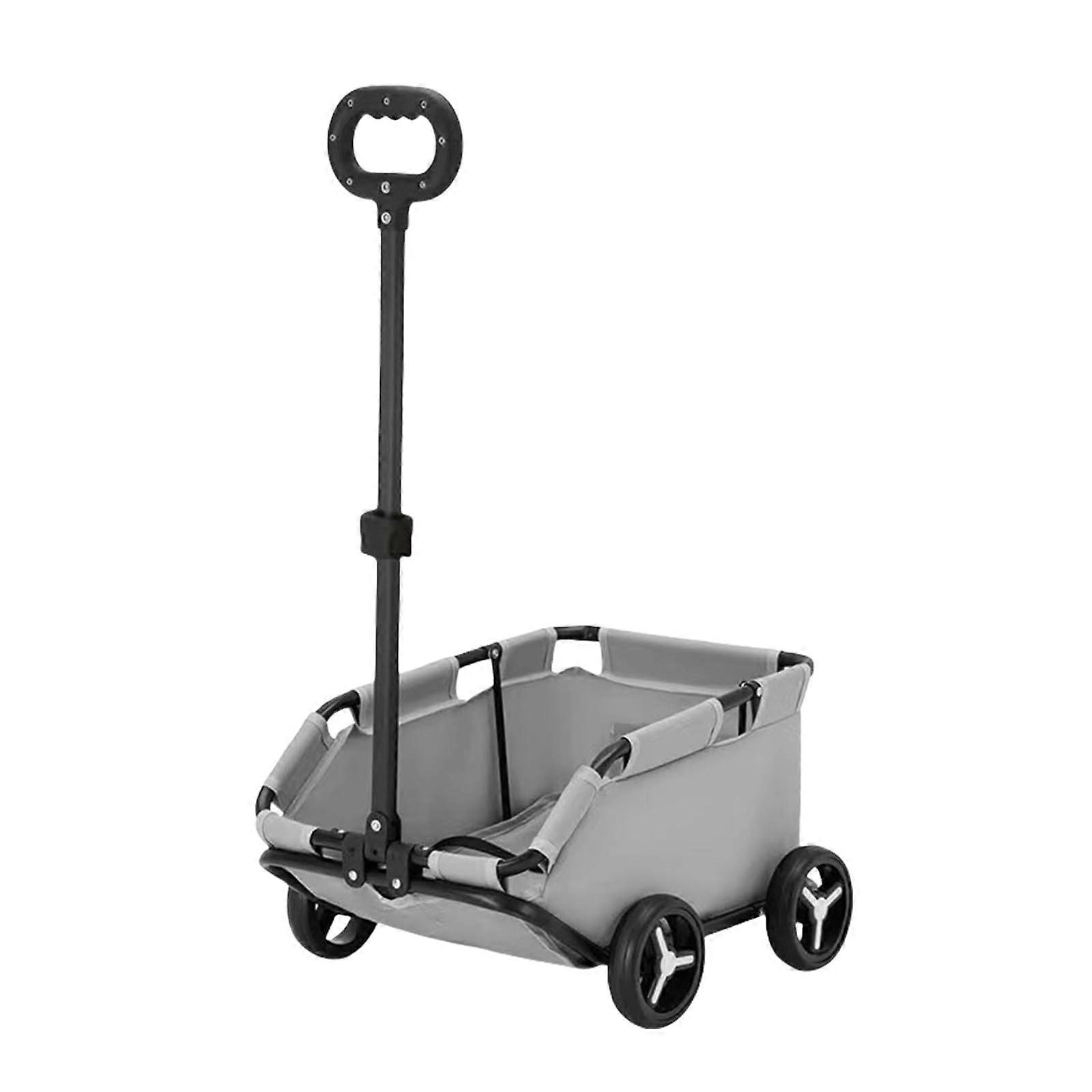Cat trolley with wheels, breathable, for pets, comfortable strap for outdoor play, dark gray