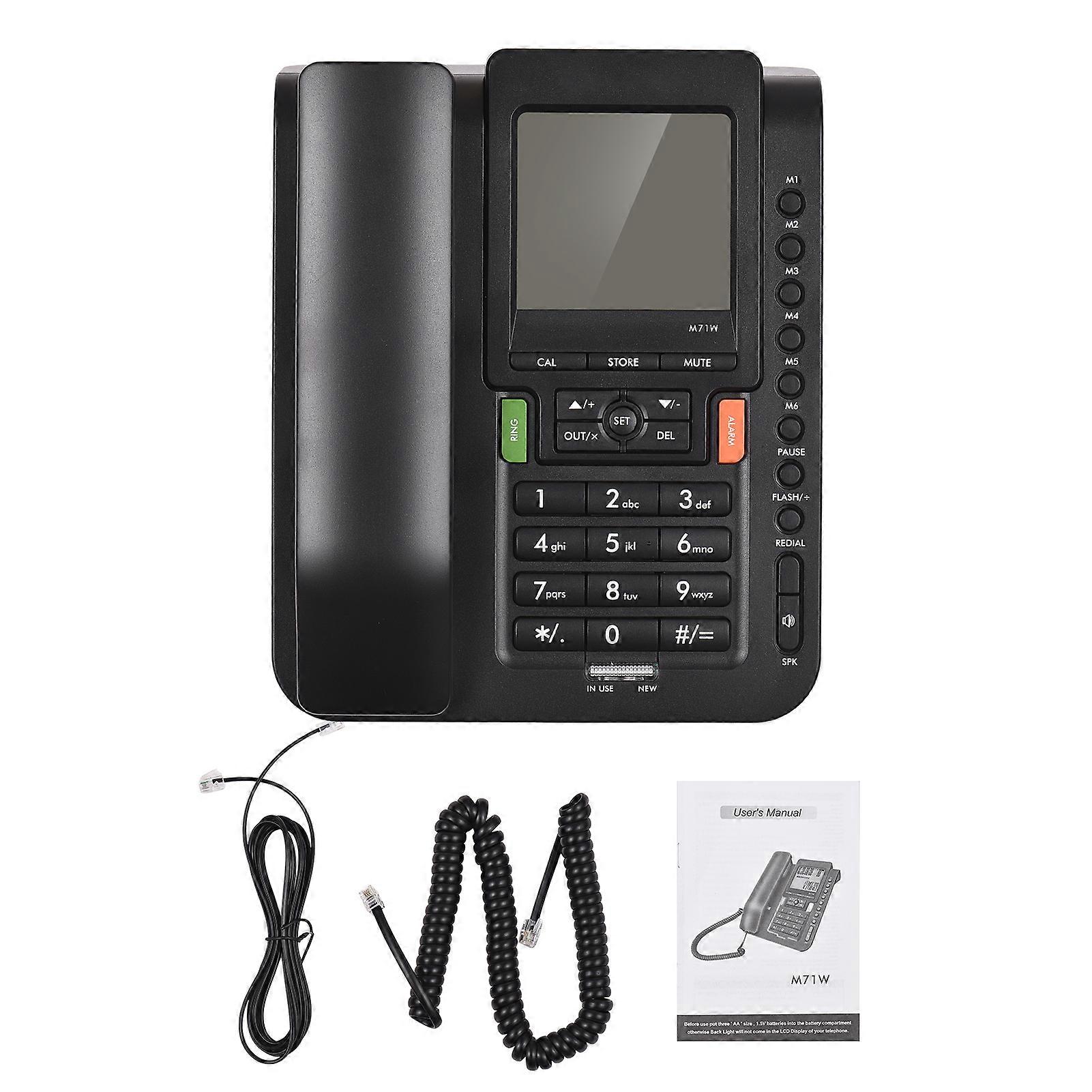 M71W Corded Desk Phone DTMF/FSK Dual System 99 Incoming Calls 18 Outgoing Memory Telephone Landline Phones