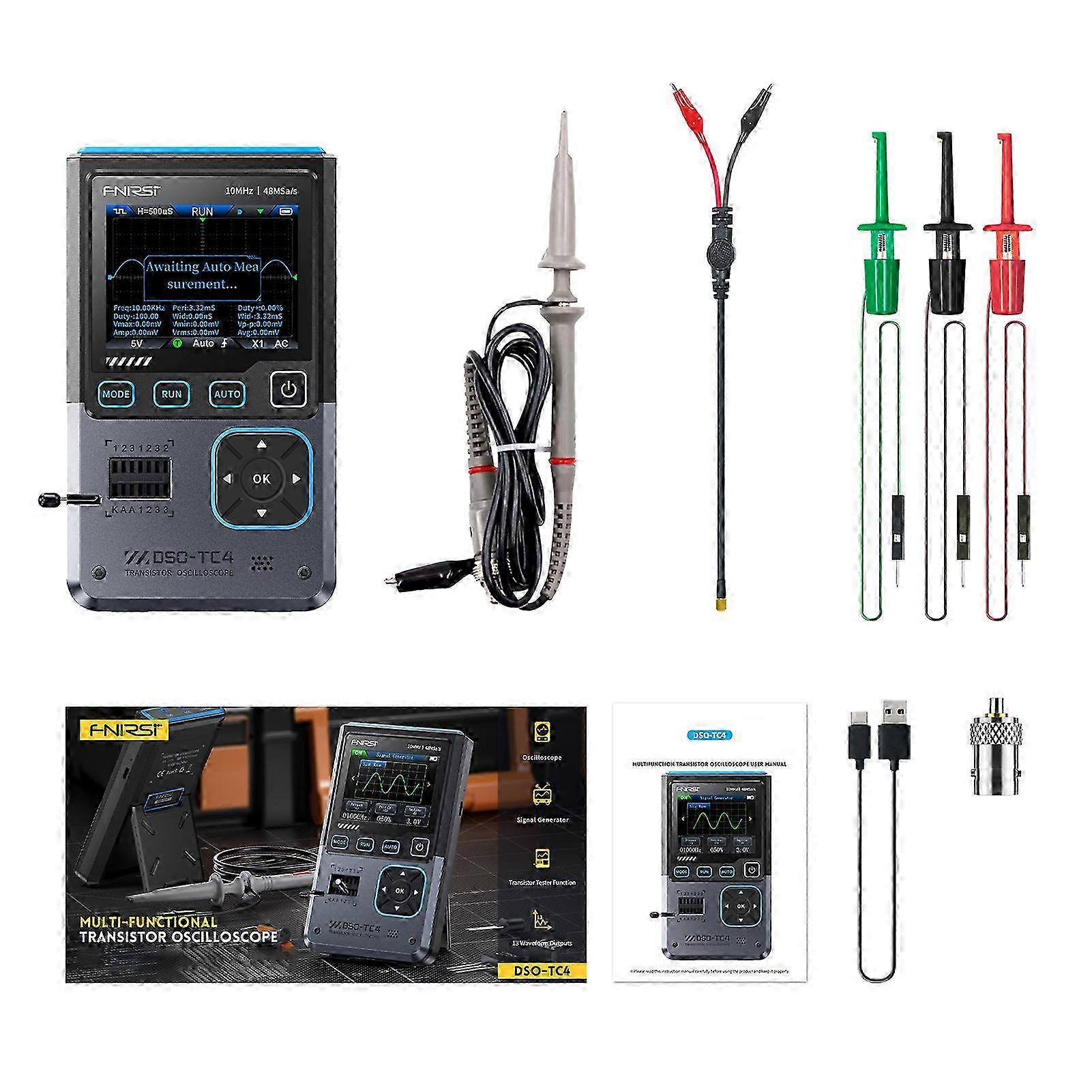Portable Component Tester Digital Oscilloscope Signal Generator Transistor Tester 48MSa/s 10MHz Bandwidth Electronics