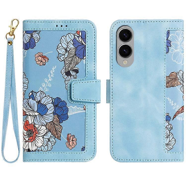Compatible For Samsung Galaxy S25 Edge Case PU Leather Floral Phone Cover with Card Slots