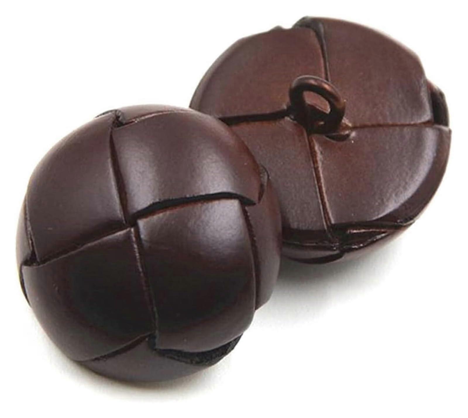 5pcs Leather Buttons Round 15mm 26mm Brown Black for Clothing and Bags Sewing Repair Accessories