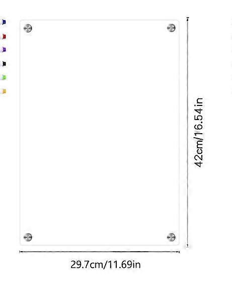 Tableau effaçable à sec en acrylique magnétique Réfrigérateur Tableau blanc transparent Planification quotidienne des repas Notes d’épicerie et organisation Réfrigérateur durable et réutilisable Message