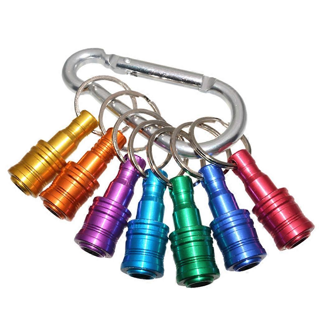 1/4in Hex Shank Screwdriver Bits Holder Extension Bar Screw Keychain Quick Release Easy Change Keychain Multicolor