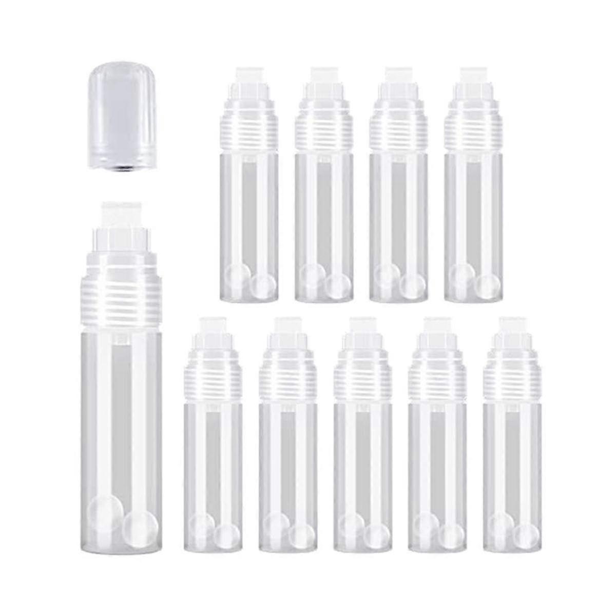 10 Refillable Acrylic Paint Markers 15mm Tip, Empty White Ink Pens for Art Crafts DIY
