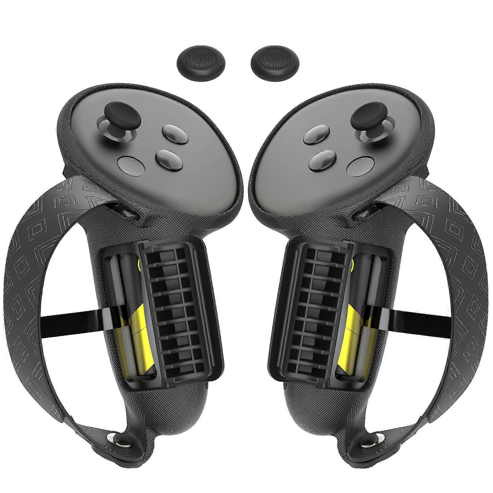 Upgraded Controller Silicone Case for Meta Oculus Quest 3 3s, Non-Slip Protective Cover with Battery Access, Black