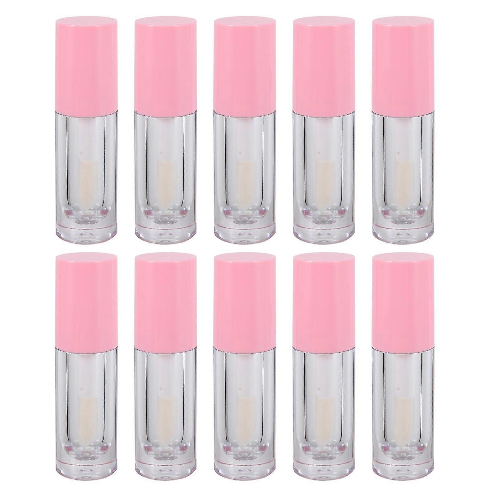 10pcs 6ml Transparent Lip Gloss Tubes Portable Bottles with Brush Head Inside