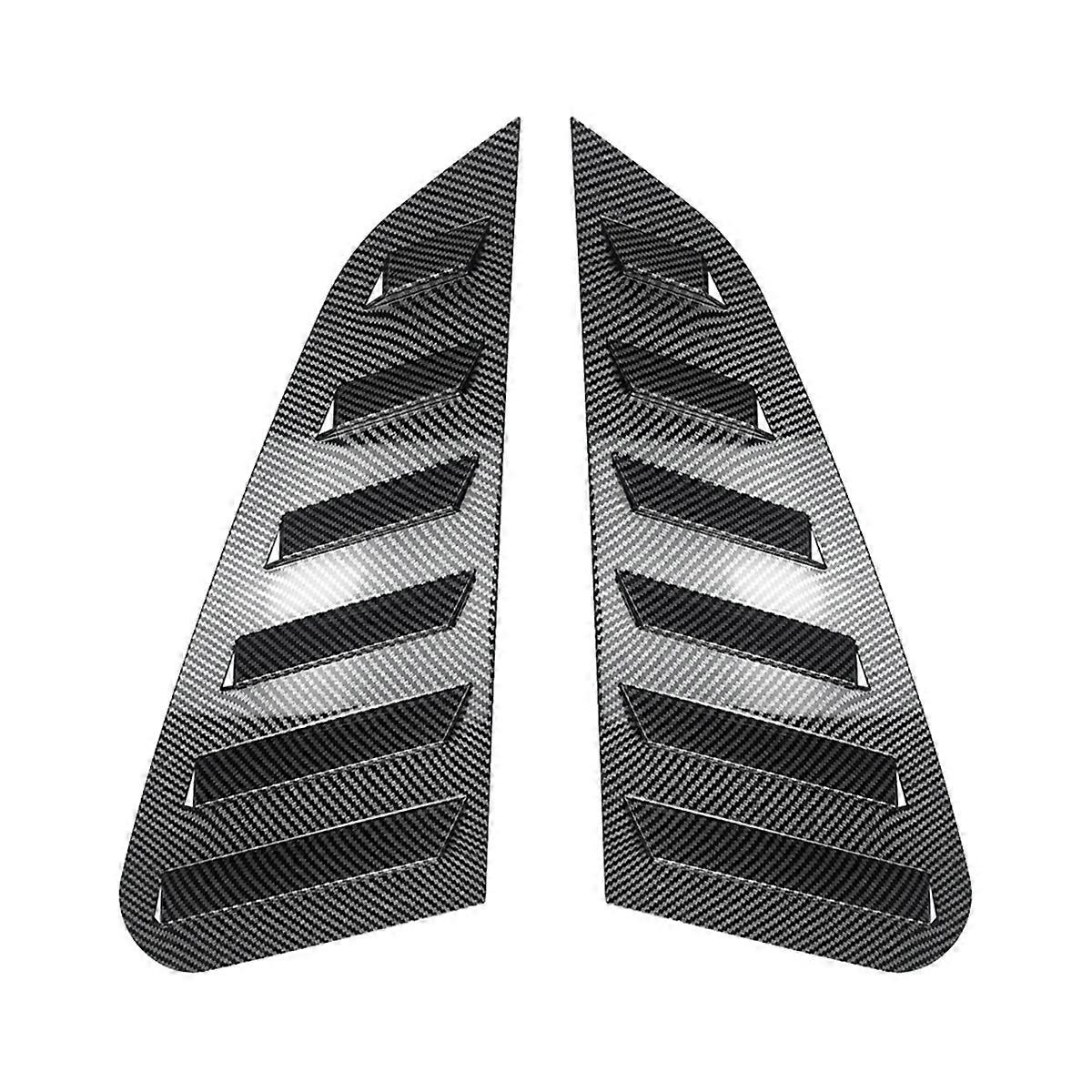 Car Rear Triangular Window Louvers Shutters Blinds Cover Trim for 2011-2014 Carbon Fiber