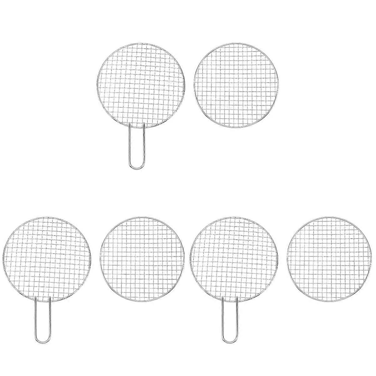 3 Sets Stainless Steel BBQ Mesh Grill Pan Tongs Spatula 2 Pieces x 3