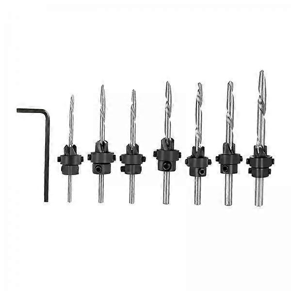 5x7pcs HHS Tapered Drill Countersink Bit Screw Set Wood Working Pilot Hole