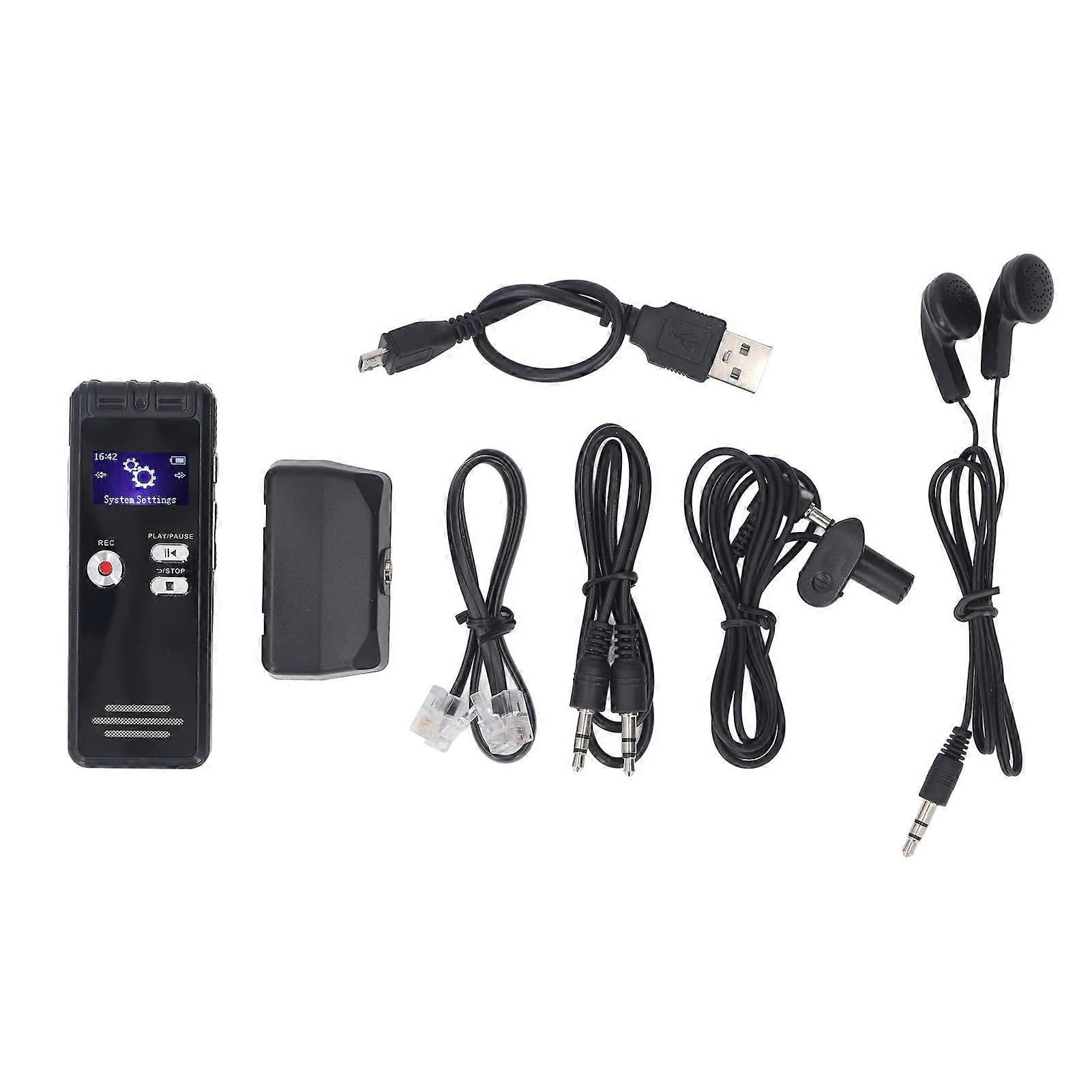 8GB Portable Voice Recorder with Noise Reduction & Landline Recording for Meetings