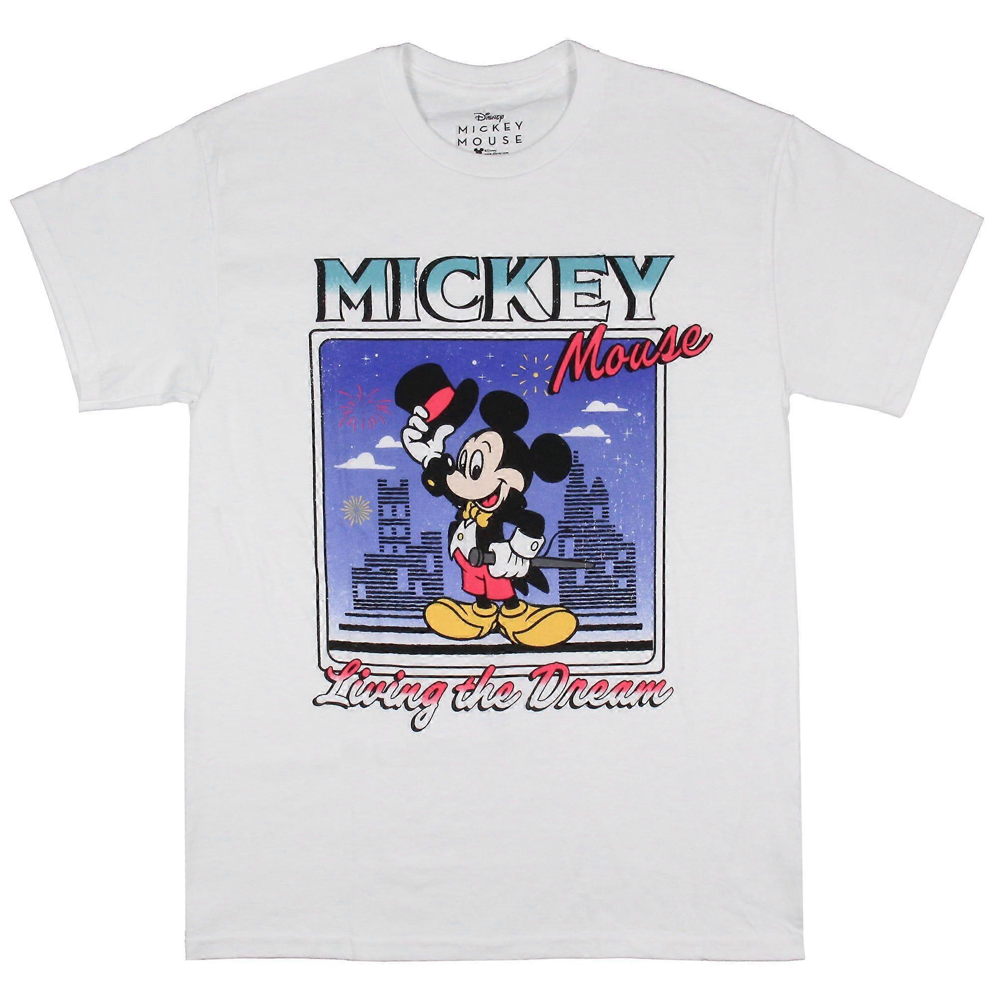 Disney Men's Mickey Mouse Living The Dream Character Design T-Shirt-Txa202ii1207