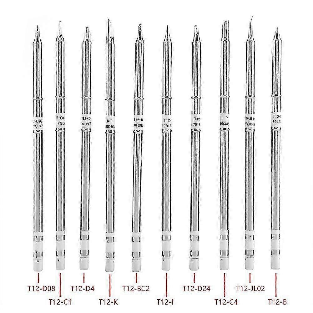 10Pcs T12 Series Soldering Iron Tips Welding Tool Replacement for FX-951 Rework Station 2025
