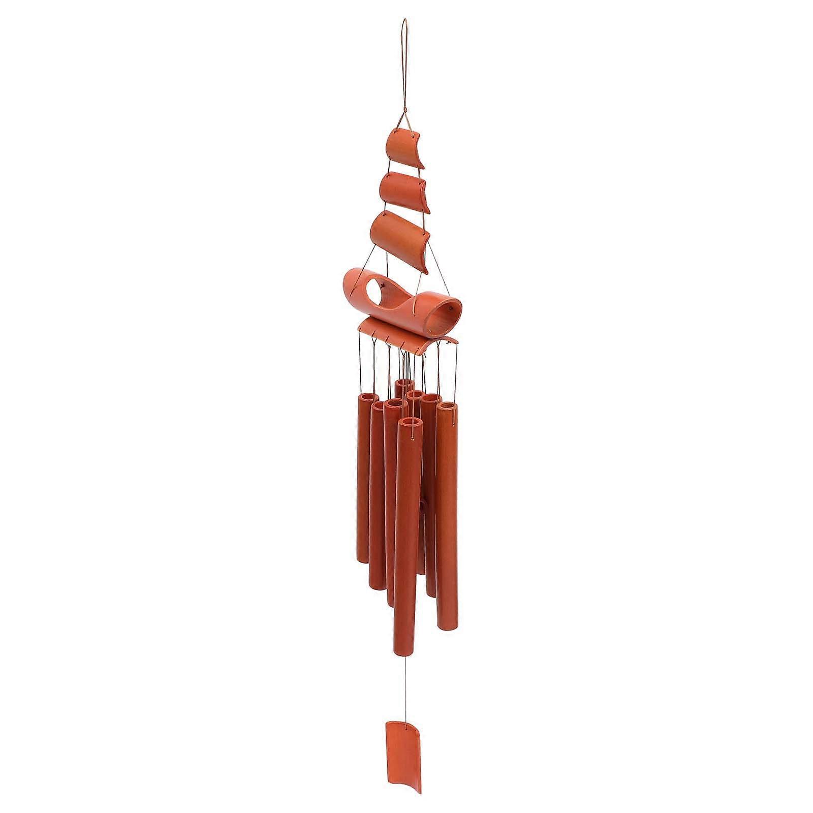 Creative Brown Wind Chime Pendant for Decor Made of Synthetic Material with Wonderful Melody