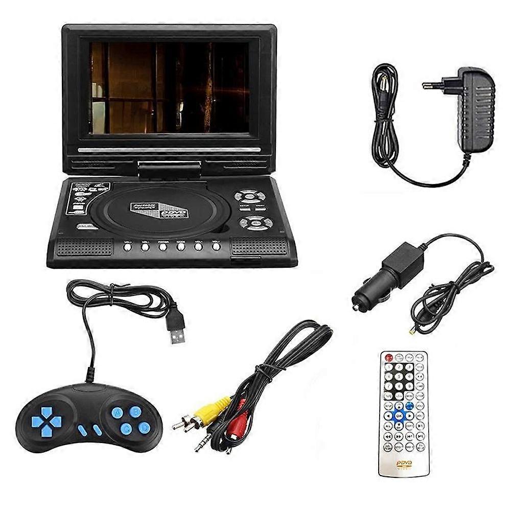 Callaa 7.8 Inch Portable Home Car DVD Player VCD CD MP3 HD DVD Player Analog TV USB SD Cards RCA Game LCD 16:9 Rotate