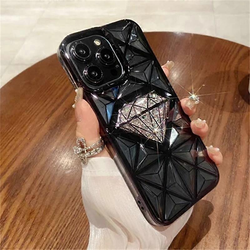 For iPhone 15 Pro Max Luxury Plating Frame Flash Diamond Phone Case For iPhone 11 12 13 14 15 Soft Transparent Protective Cover