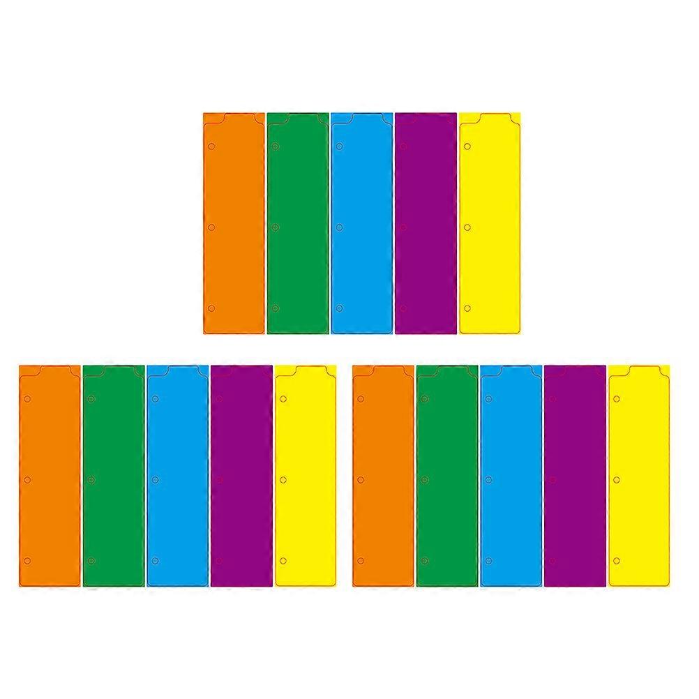 15pcs Colorful Plastic Planner Notebook Bookmarks for Document Files Repositionable 3 Ring Binder Tabs Snap In Bookmark Set