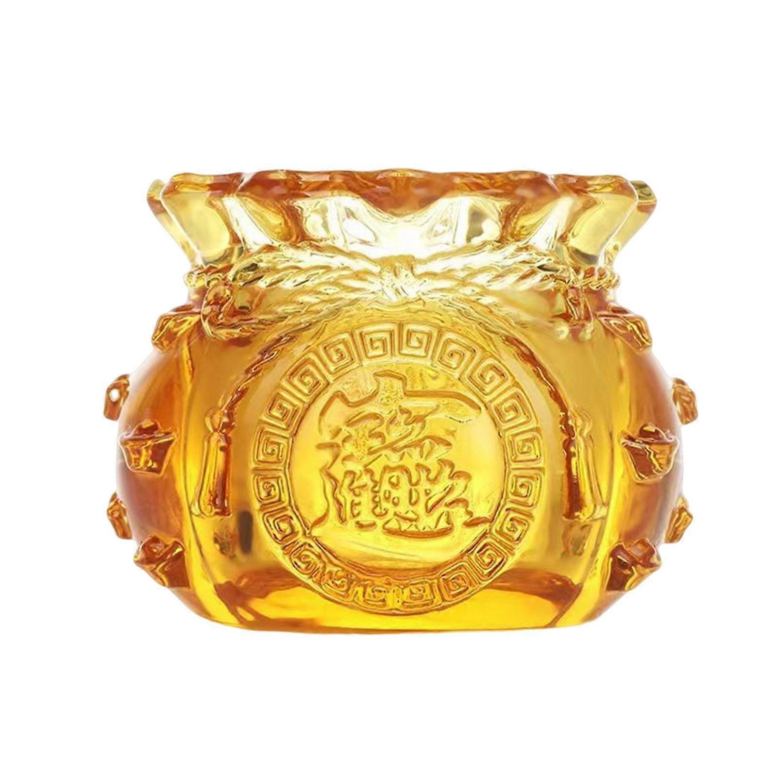 Glass Cornucopia Figurine Storage Table Party Desktop Dining Table Yellow