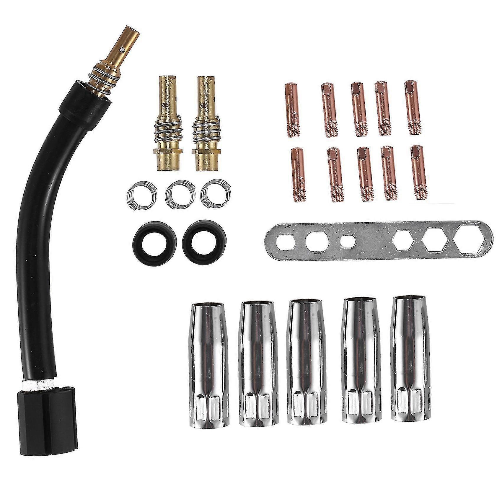 27pcs MB15 Nozzles and Contact Tips Kit for 15AK MIG Welding Torch with Swan Neck Design