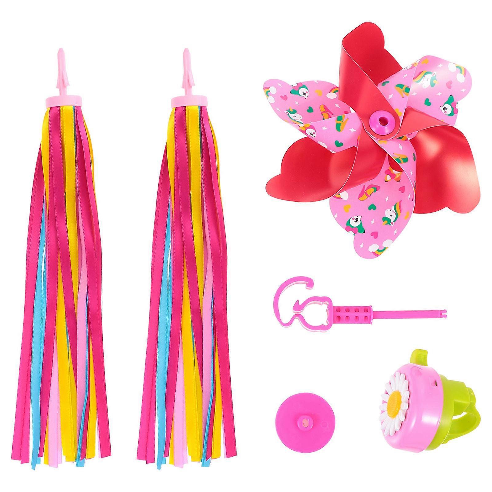 Bike Tassels Windmill Bell Set – Fun Decorative Accessories for Bicycles and Scooters, Easy to Install for Safety and Style