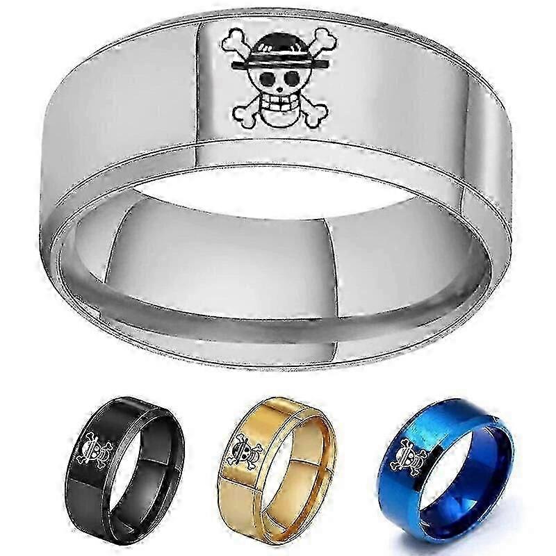 2024 new model One Piece Ring Anime Stainless Steel Rings For Men Straw Hat Luffy Pirates Men's Rings Bague Heren Ghibli Rings