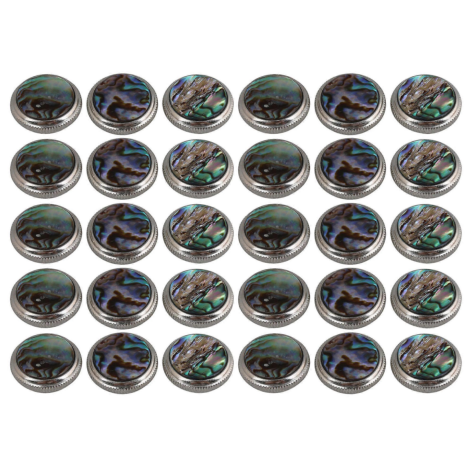 2025 30Pieces Chrome Plated Abalone Shell Trumpet Part Key Finger Buttons