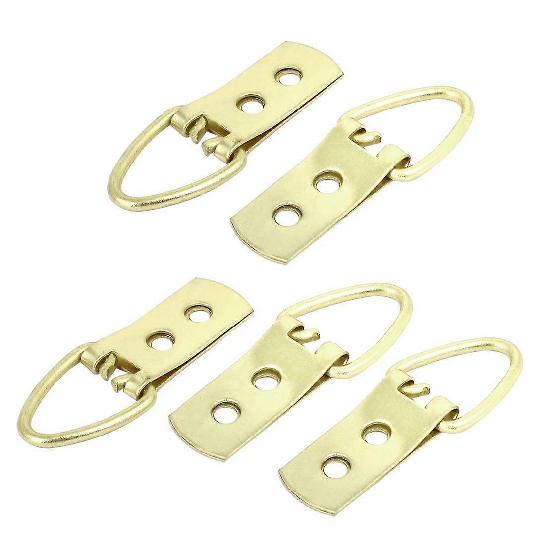 Baumarkt 5 Pieces 42 mm x 15.5 mm 2 Holes DRing Picture Photo Frame Hanger Hardware Hooks Gold