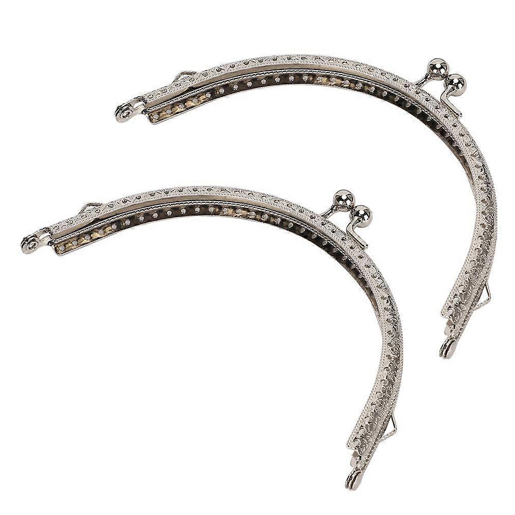 2pcs Vintage Half-Circle Frame Metal Purse Clasp 15cm for Handmade Bags - DIY Craft Accessory