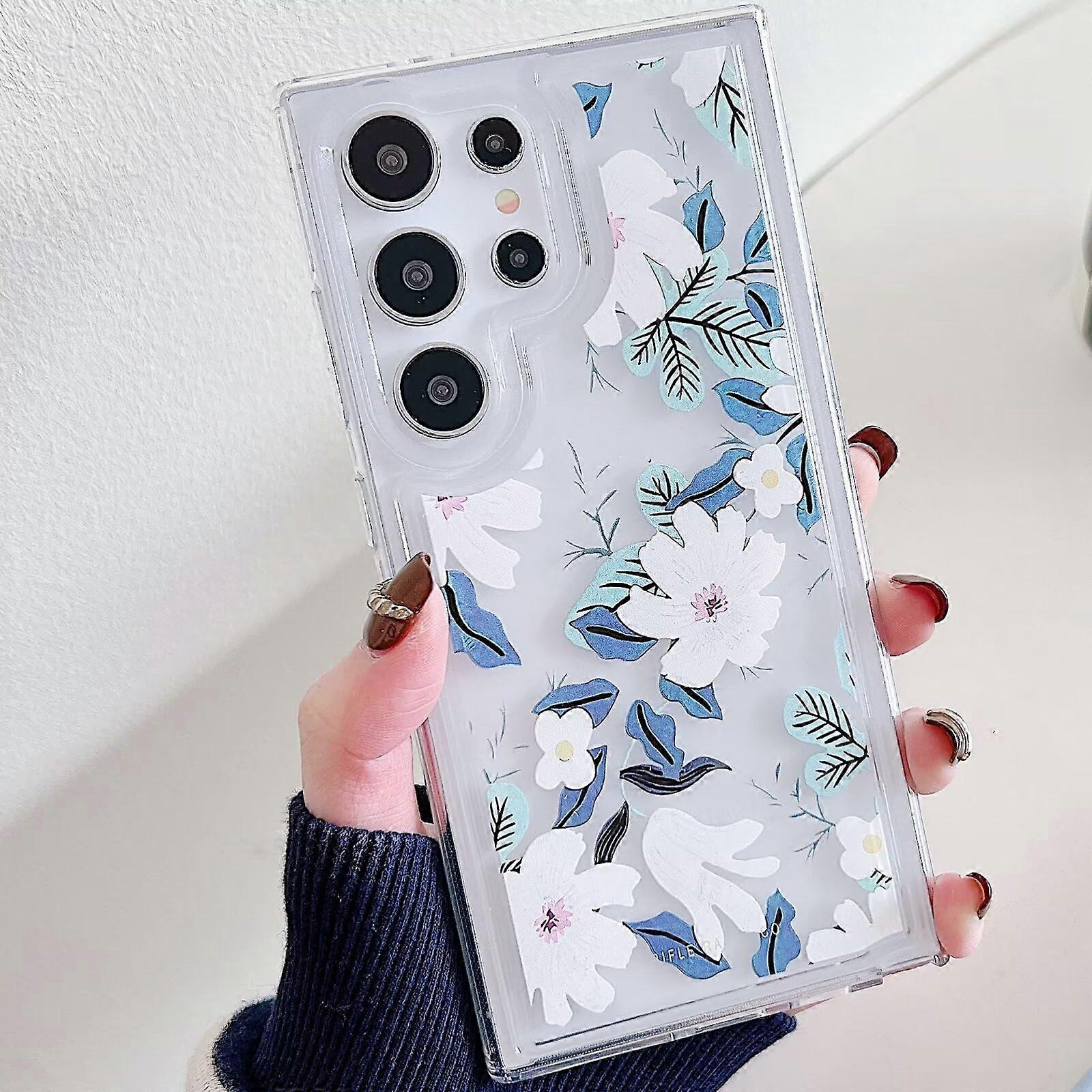 Nadoli Transparent Silicone Case for Samsung Galaxy A73 5G, Lightweight Soft Shockproof Cover with Colorful Flower Design