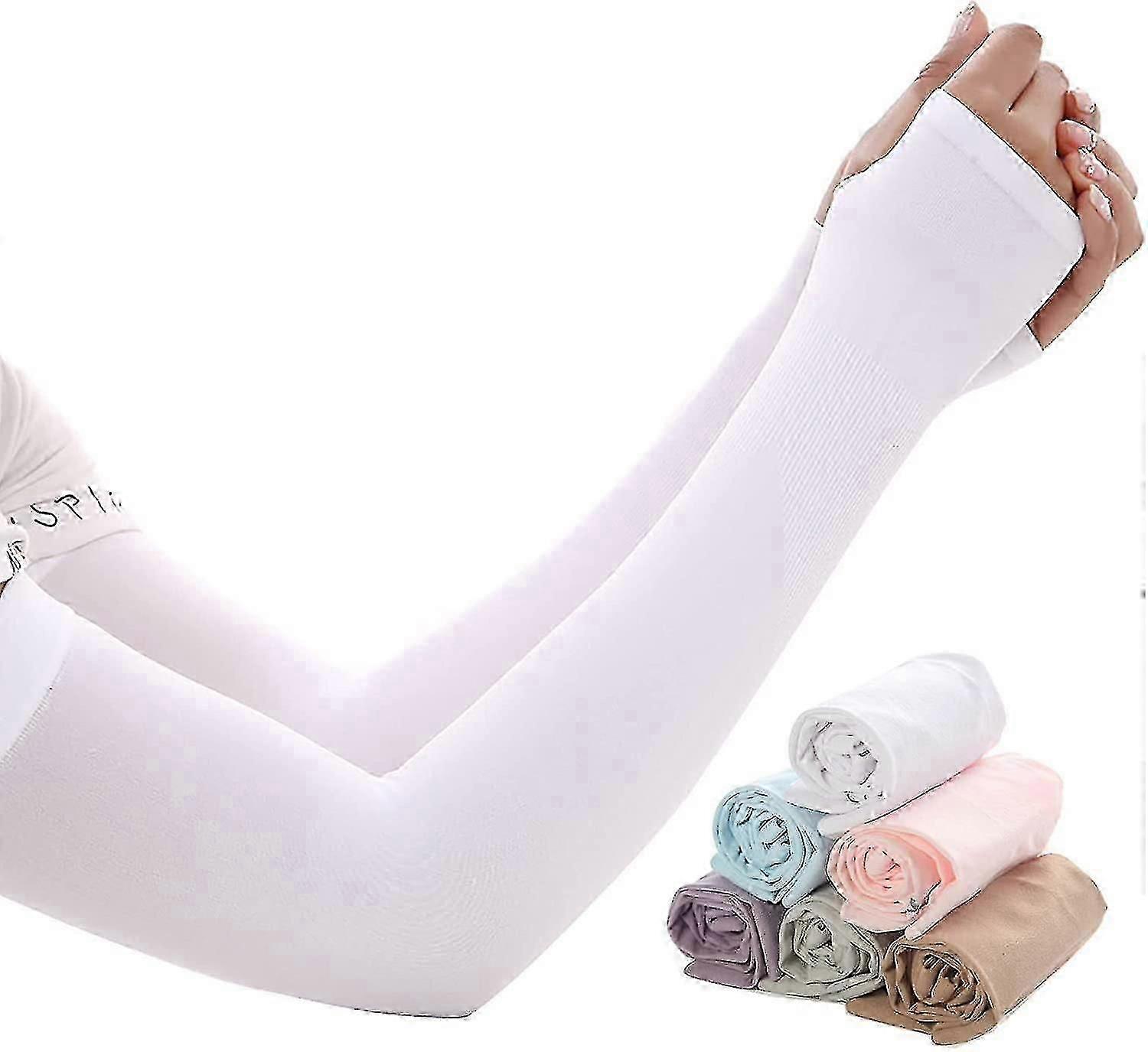 Uv Sun Protection Arm Sleeves Compatible With Men Women Youth, 6 Pcs Compression Cooling Sleev