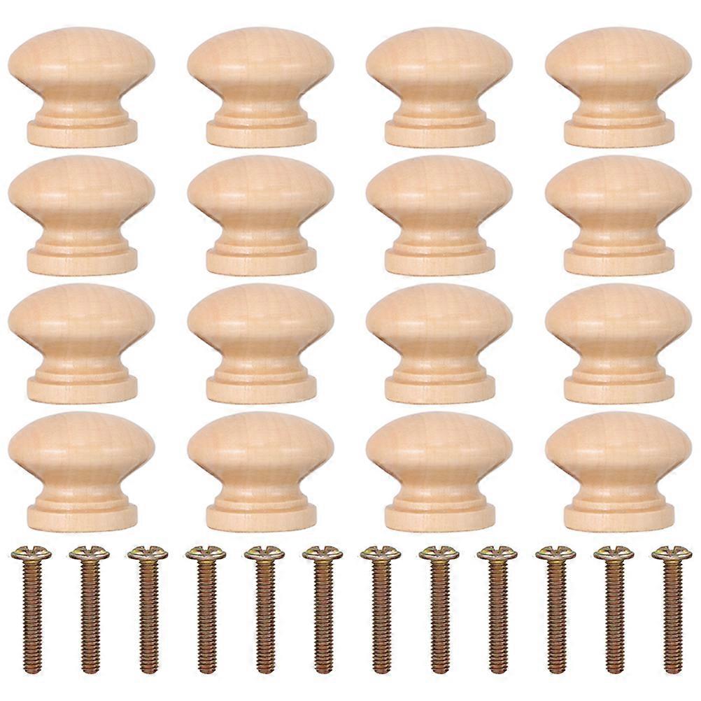Cupboard Door Knobs Wooden Drawer Pulls Handles Wardrobe Simple Design Replacement Handle 16Pcs