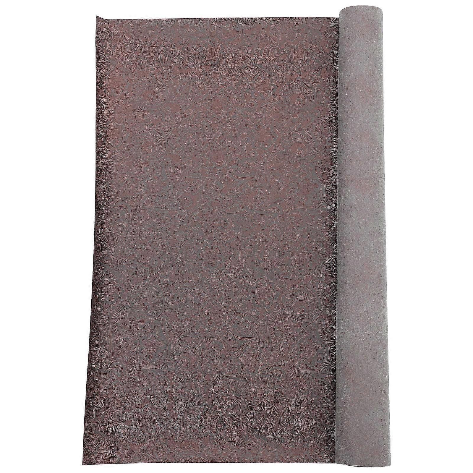 Artificial Leather Sheet Diy Crafts Material Brown 140.00X50.00X0.10Cm Smooth Texture 1 Roll