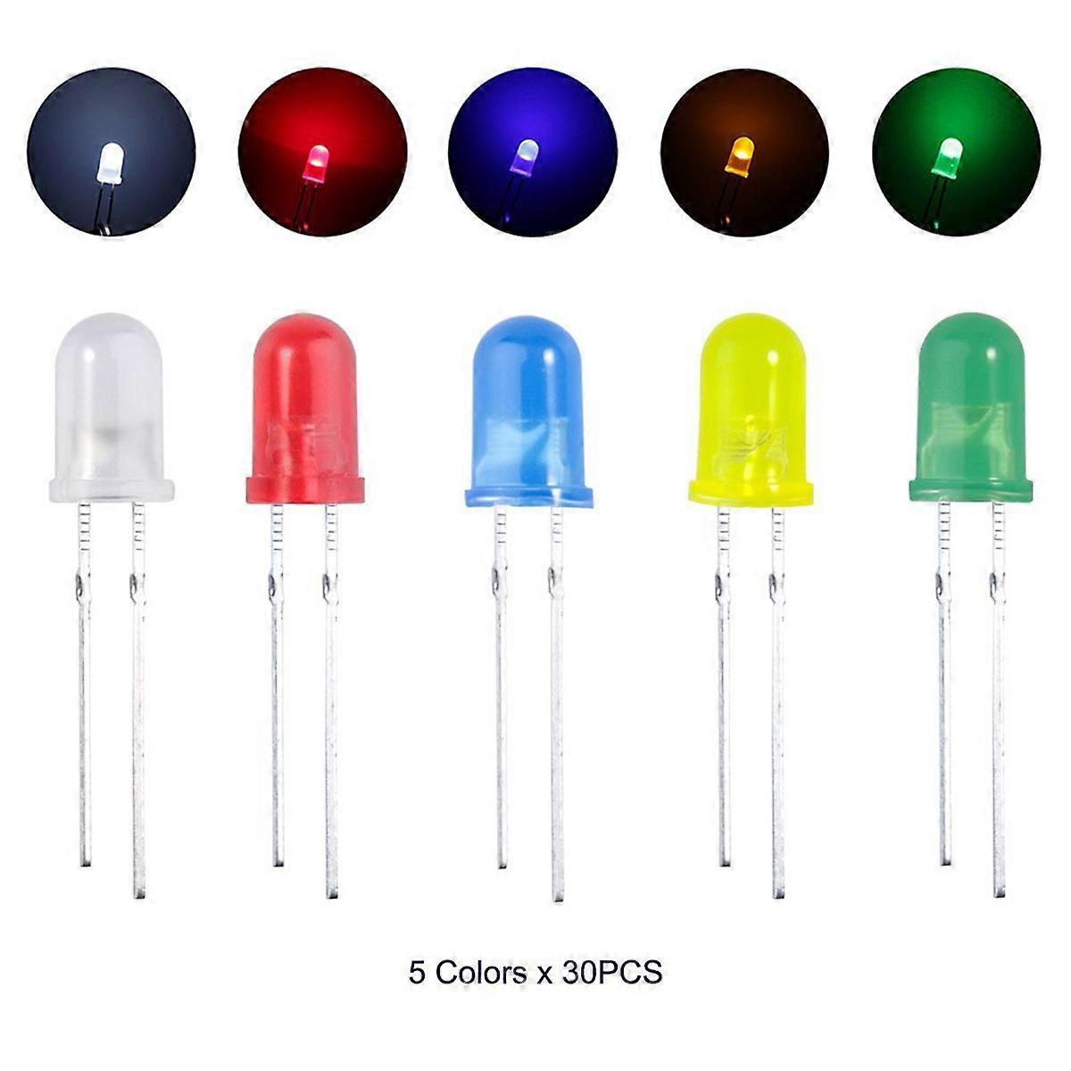 Led Bulbs 600Pcs 5mm Electronic And Electrical Experiments Signal Indicator