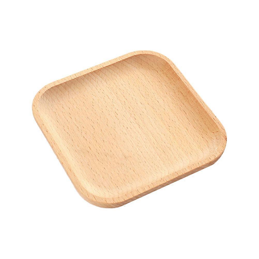 Wooden Dessert Plate for Home with Smooth Surface and Assorted Colors 1 Pc