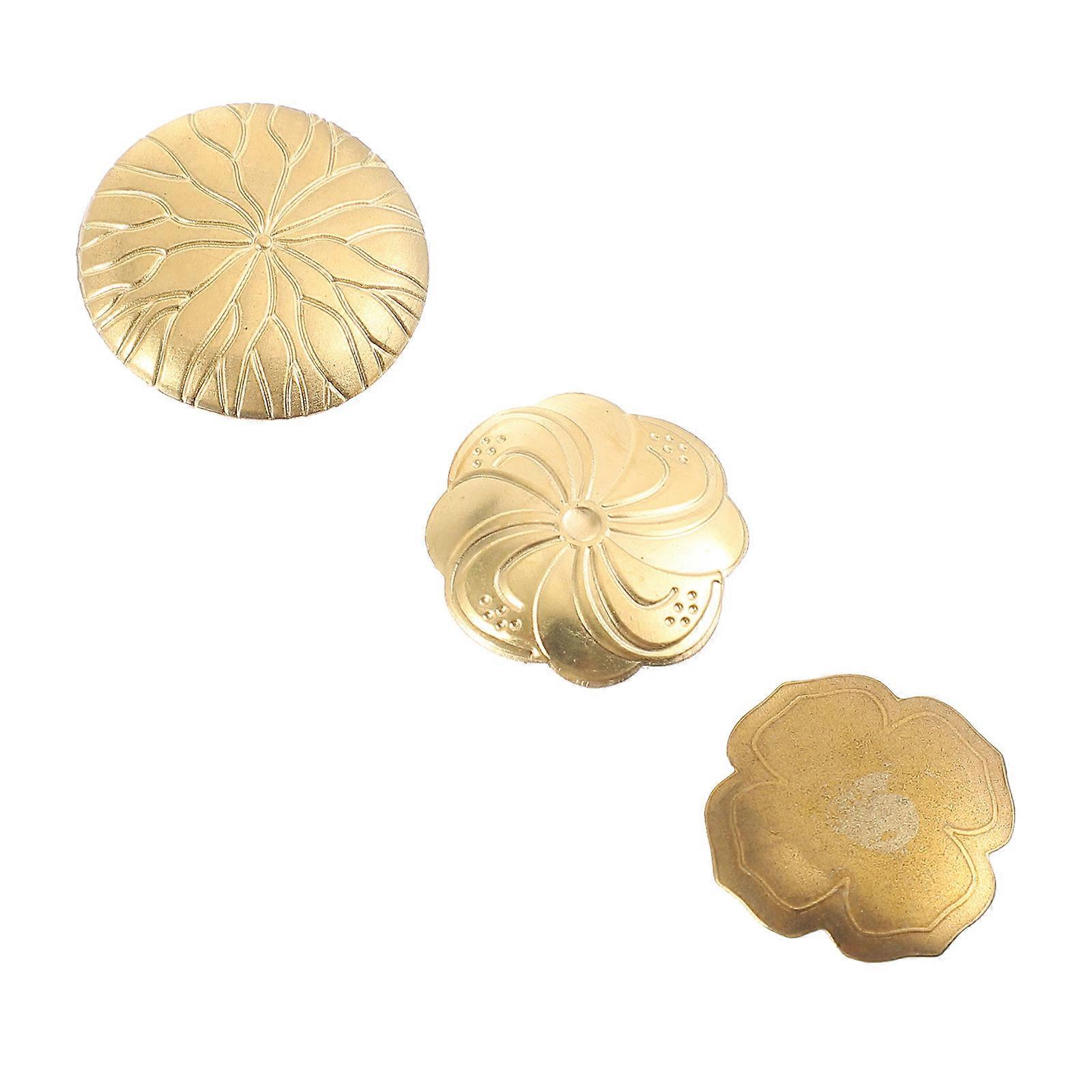 Copper Incense Trays Incense Burning Base Tea Room Shape 3Pcs