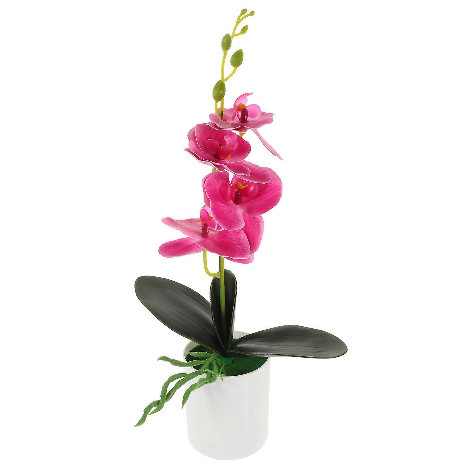 Flower Artificial Orchid Potted Purple 37x7.5cm Realistic Design Homeowners Decorators 1Set