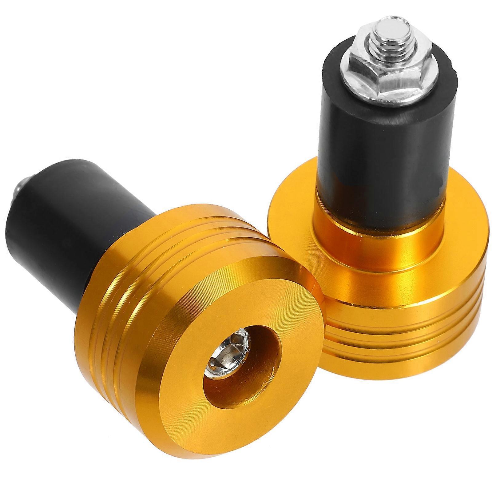 Motorcycle Modification Accessories Handlebar Ends Easy Installation Golden 5.4X3.1X3.1CM Stability Enhancement 1 Pair