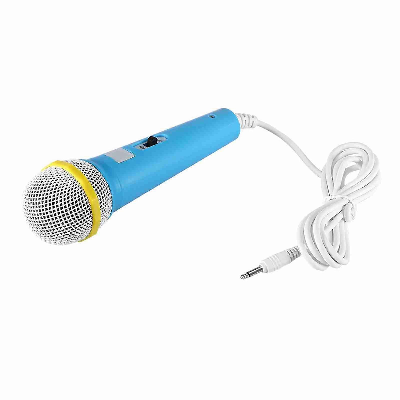 Kids Microphone Music Video Storytelling Party Toy for Children (Blue)